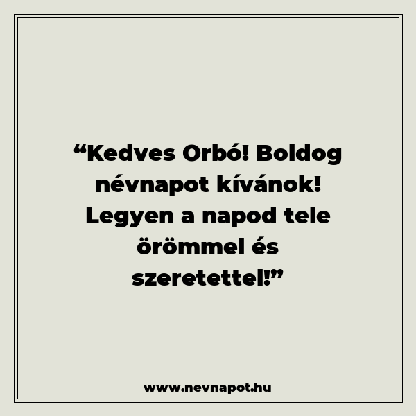 Orbó névnapi köszöntők