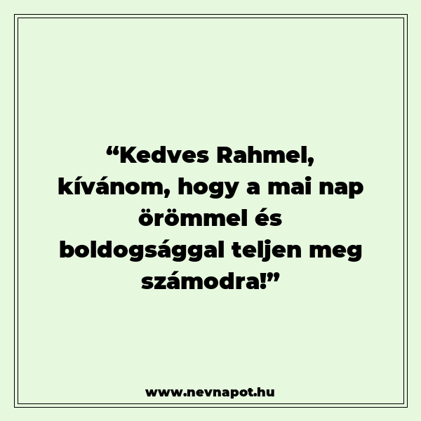 Rahmel névnapi köszöntők