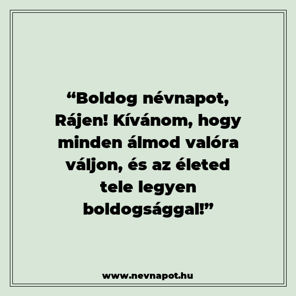 Rájen névnapi köszöntők