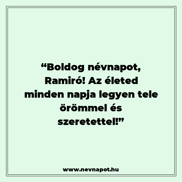 Ramiró névnapi köszöntők