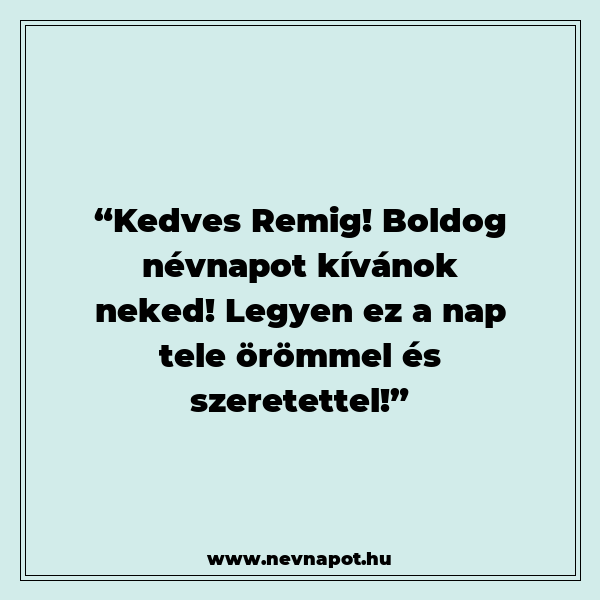 Remig névnapi köszöntők