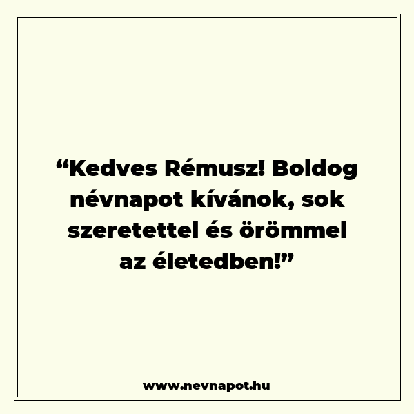 Rémusz névnapi köszöntők