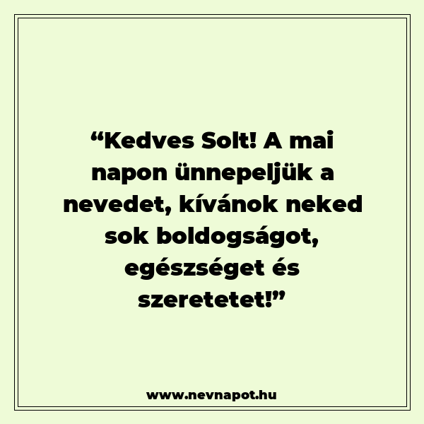Solt névnapi köszöntők