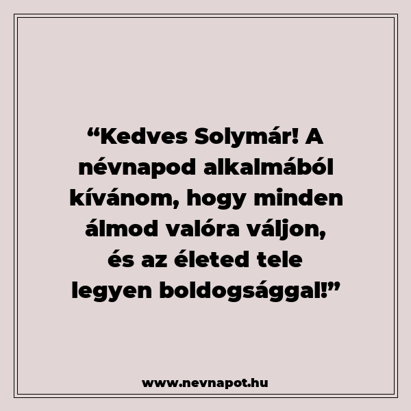 Solymár névnapi köszöntők