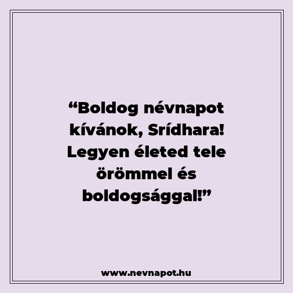 Srídhara névnapi köszöntők
