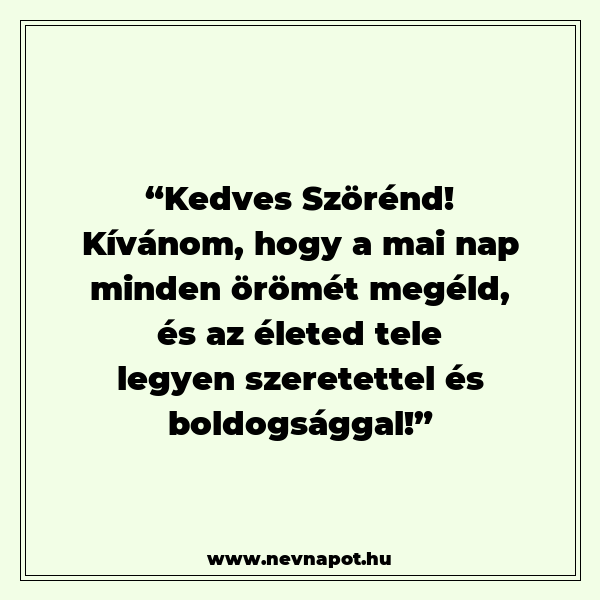 Szörénd névnapi köszöntők