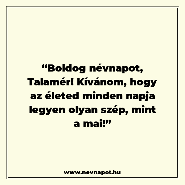 Talamér névnapi köszöntők