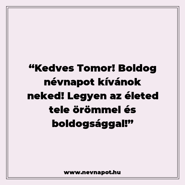 Tomor névnapi köszöntők