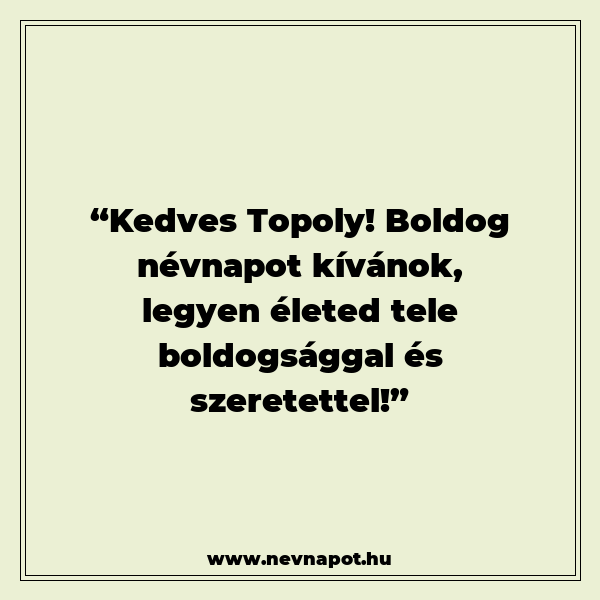 Topoly névnapi köszöntők
