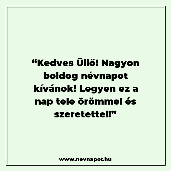 Üllő névnapi köszöntők