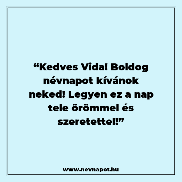 Vida névnapi köszöntők