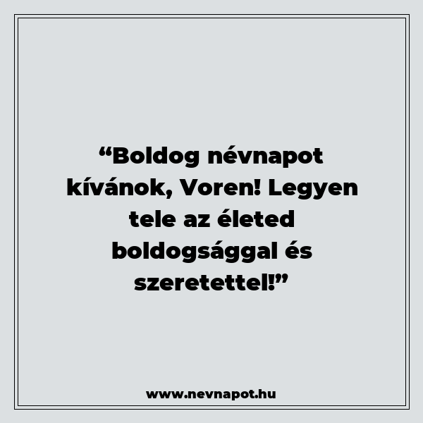Voren névnapi köszöntők