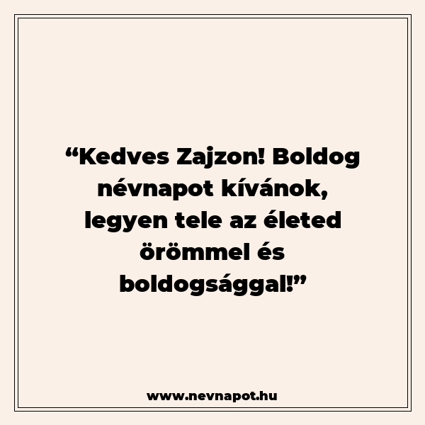 Zajzon névnapi köszöntők