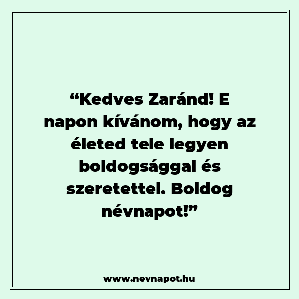 Zaránd névnapi köszöntők