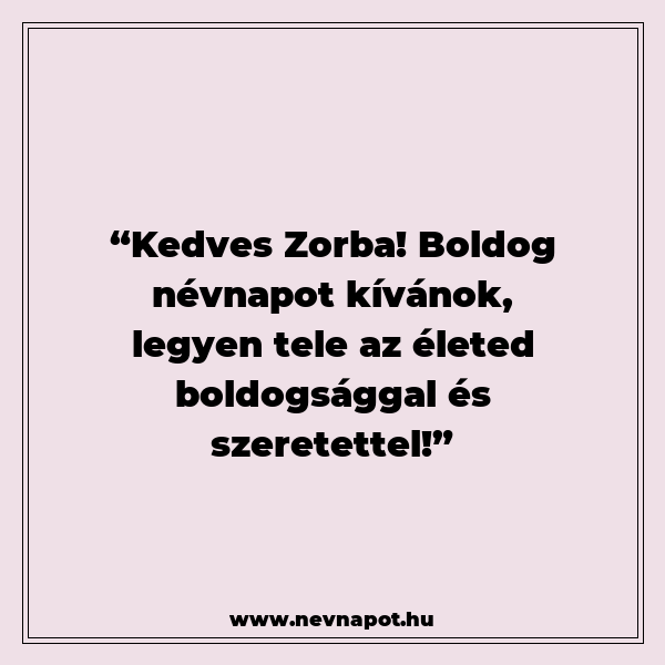 Zorba névnapi köszöntők