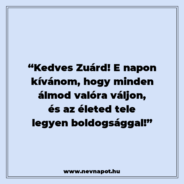 Zuárd névnapi köszöntők