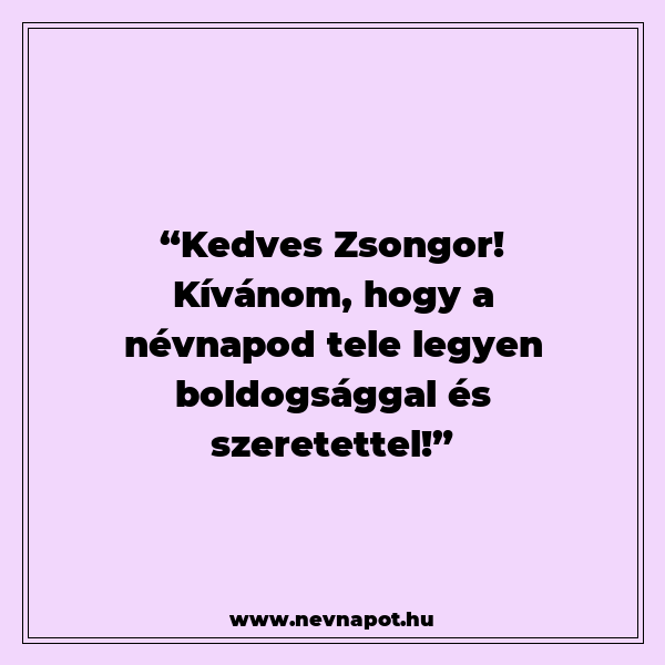 Zsongor névnapi köszöntők