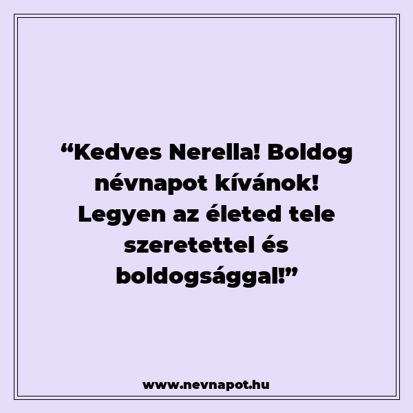 Nerella névnapi köszöntők