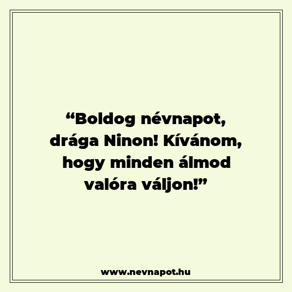 Ninon névnapi köszöntők