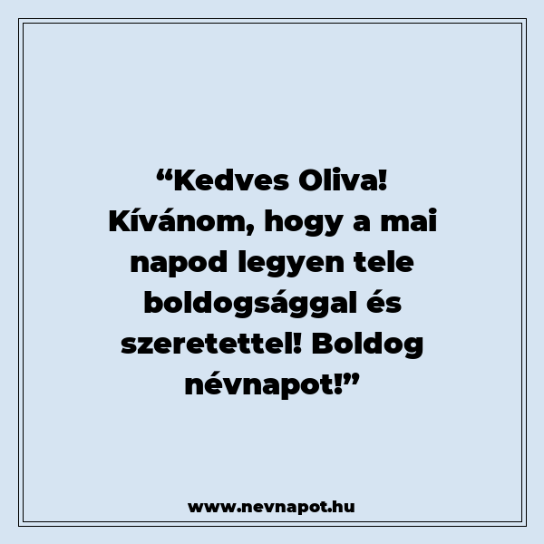 Oliva névnapi köszöntők