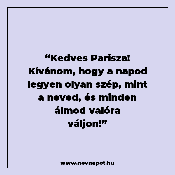 Parisza névnapi köszöntők