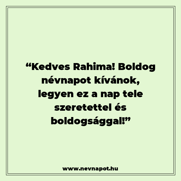 Rahima névnapi köszöntők