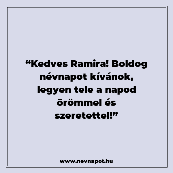 Ramira névnapi köszöntők