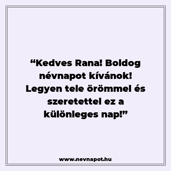 Rana névnapi köszöntők