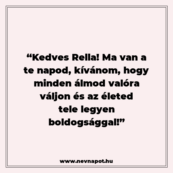 Rella névnapi köszöntők