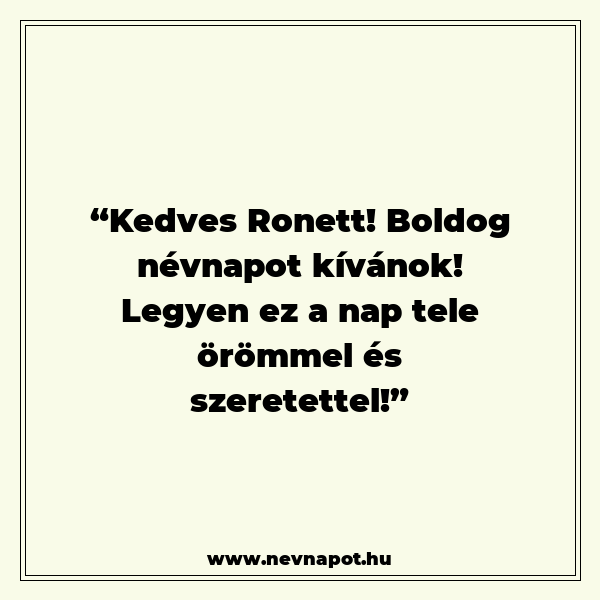 Ronett névnapi köszöntők