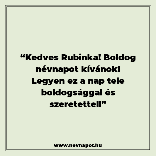 Rubinka névnapi köszöntők
