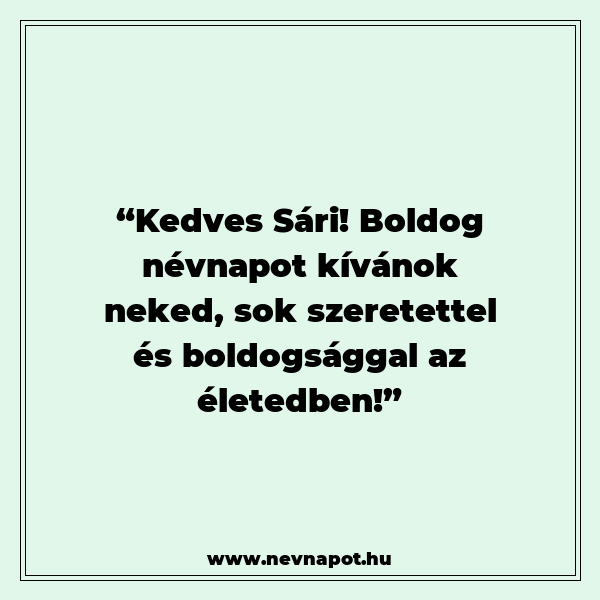 Sári névnapi köszöntők