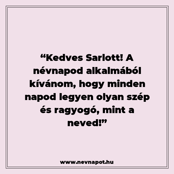 Sarlott névnapi köszöntők