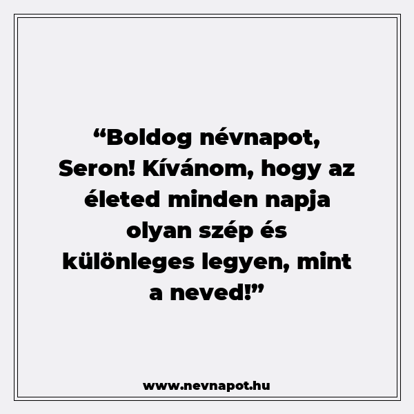 Seron névnapi köszöntők