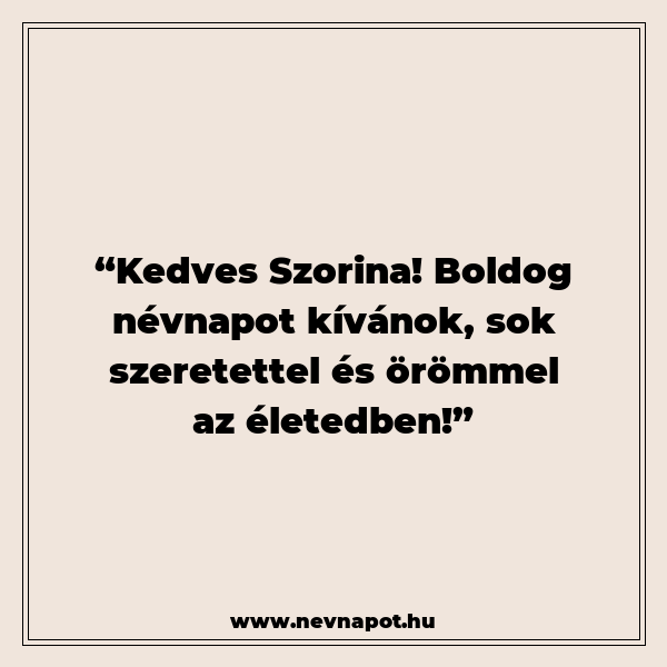 Szorina névnapi köszöntők