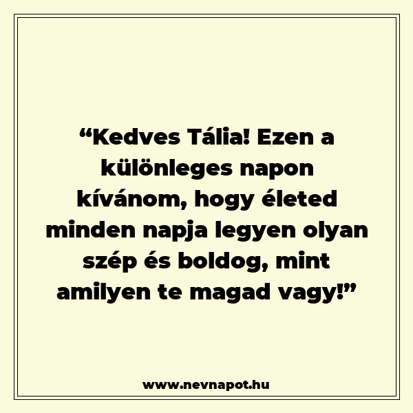 Tália névnapi köszöntők
