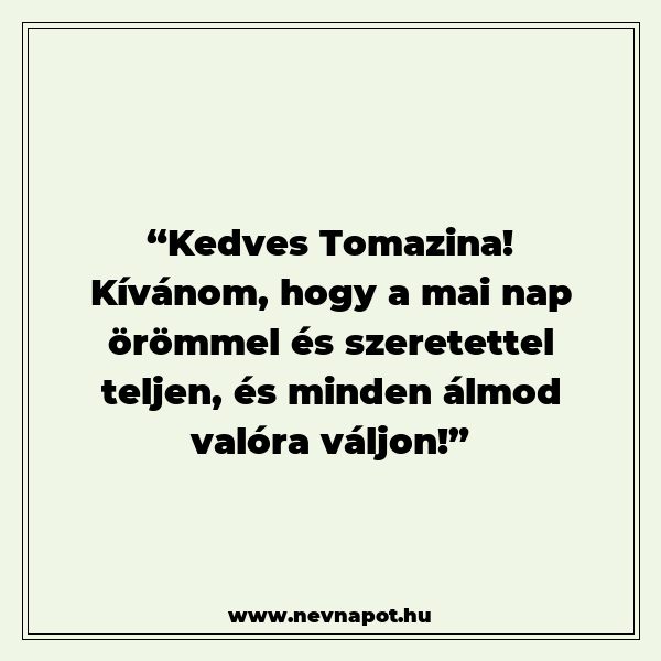 Tomazina névnapi köszöntők