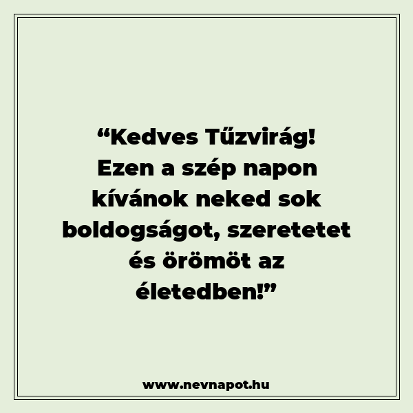 Tűzvirág névnapi köszöntők