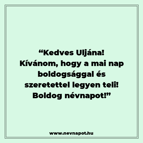 Uljána névnapi köszöntők