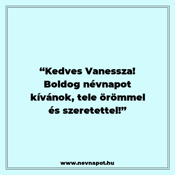 Vanessza névnapi köszöntők