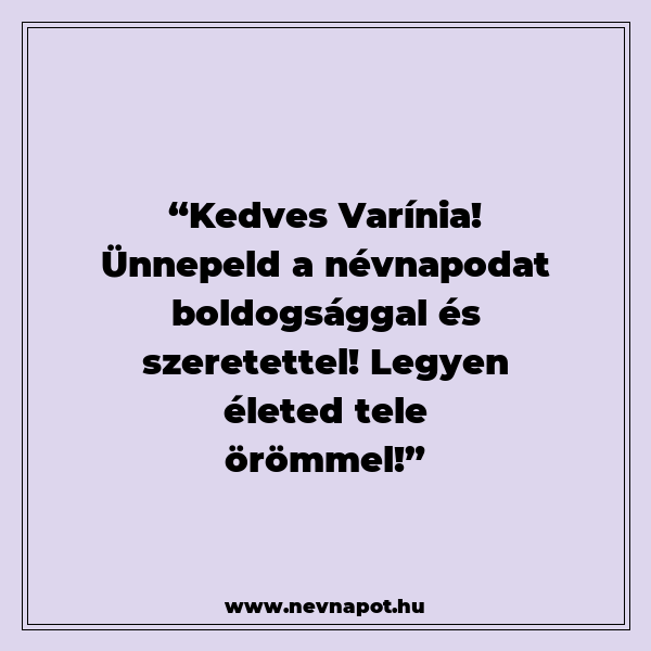Varínia névnapi köszöntők