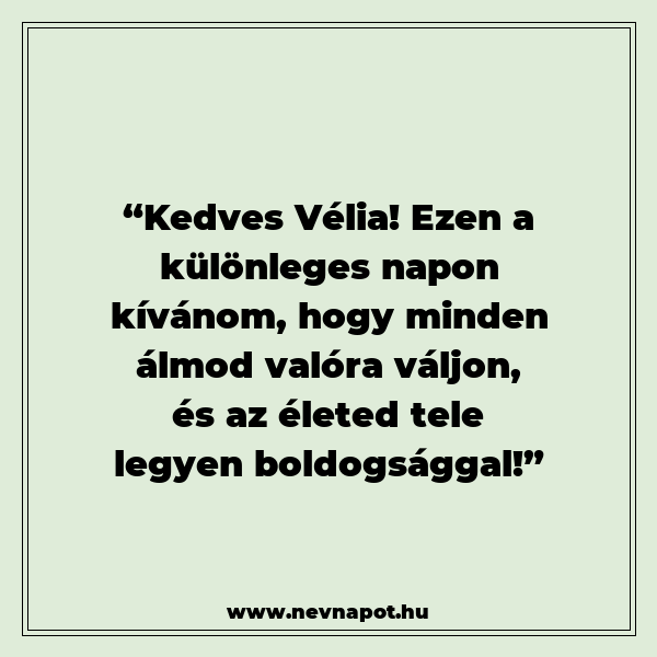 Vélia névnapi köszöntők