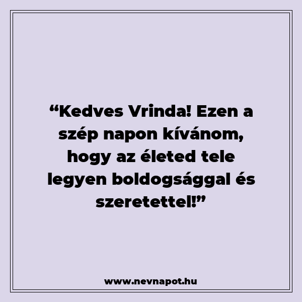 Vrinda névnapi köszöntők