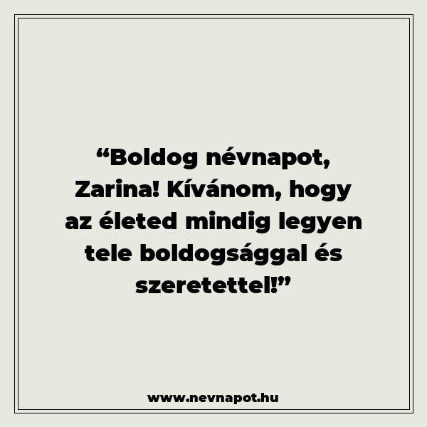 Zarina névnapi köszöntők
