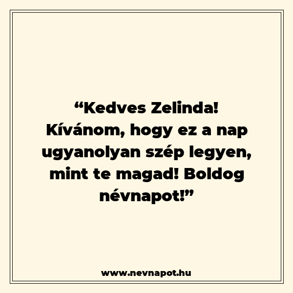 Zelinda névnapi köszöntők