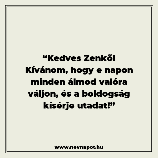 Zenkő névnapi köszöntők