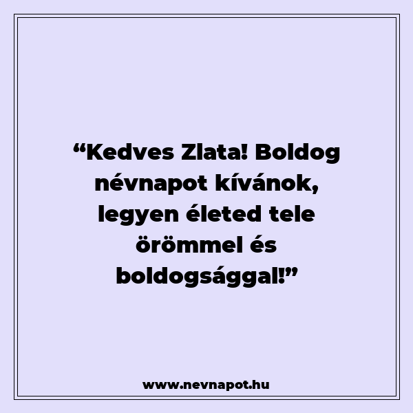 Zlata névnapi köszöntők