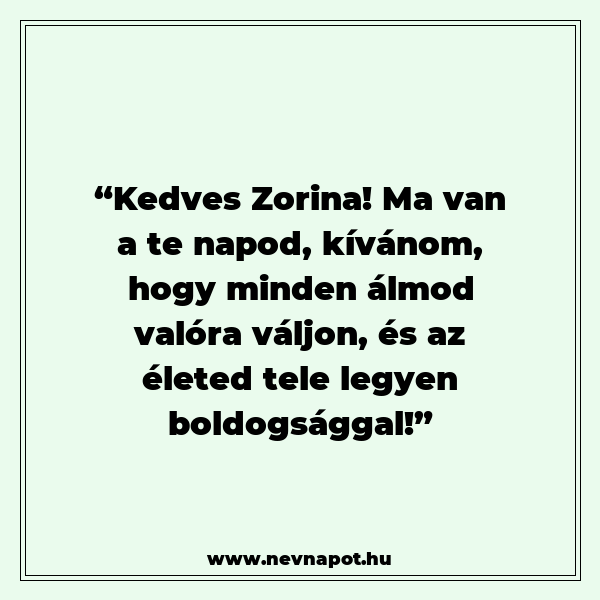 Zorina névnapi köszöntők