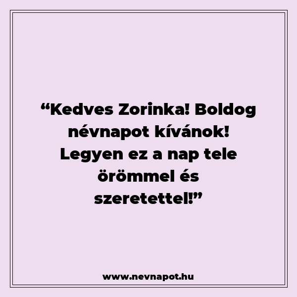 Zorinka névnapi köszöntők